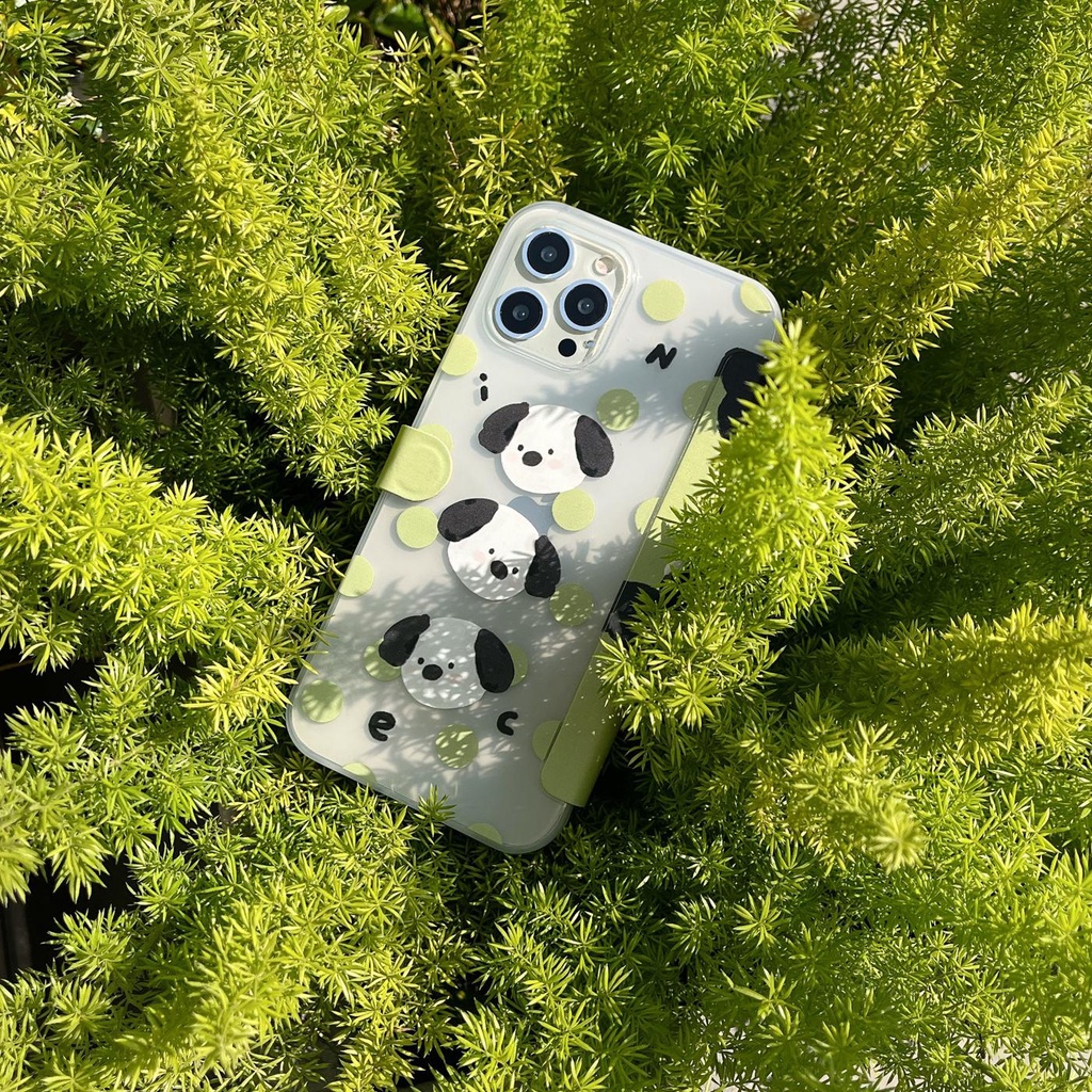 Bao Da Điện Thoại Nắp Lật Bằng Silicon Chống Sốc Họa Tiết Chú Chó Hoạt Hình Cho iPhone 14 13 12 11 PRO MAX Ốp