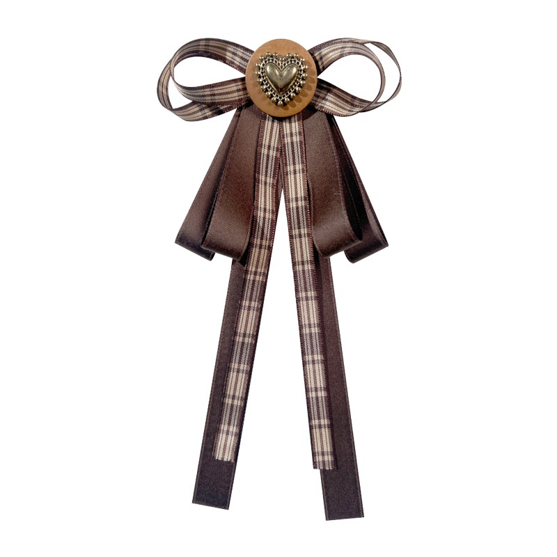 Cà Vạt Nơ Cài Cổ Áo Màu Nâu Phong Cách Anh Quốc Cho Nữ Sinh
