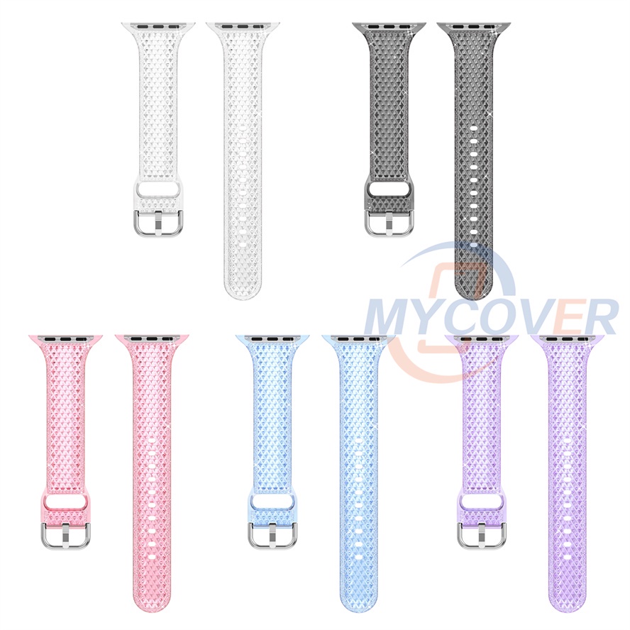 Dây Đeo Họa Tiết Kim Cương Cho Đồng Hồ Thông Minh Series 8 Ultra Pro 7 6 SE 5 4 3 2 1 Kích Thước 41mm 45mm 44mm 42mm 40mm 38mm