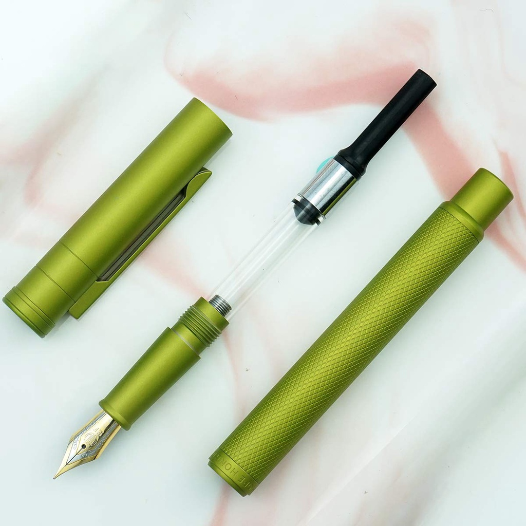 Hongdian Forest Series Bút Máy Màu Vàng Fine Nib 0.5mm Kết Cấu Cây Đẹp Bút Viết Kim Loại Tuyệt Vời