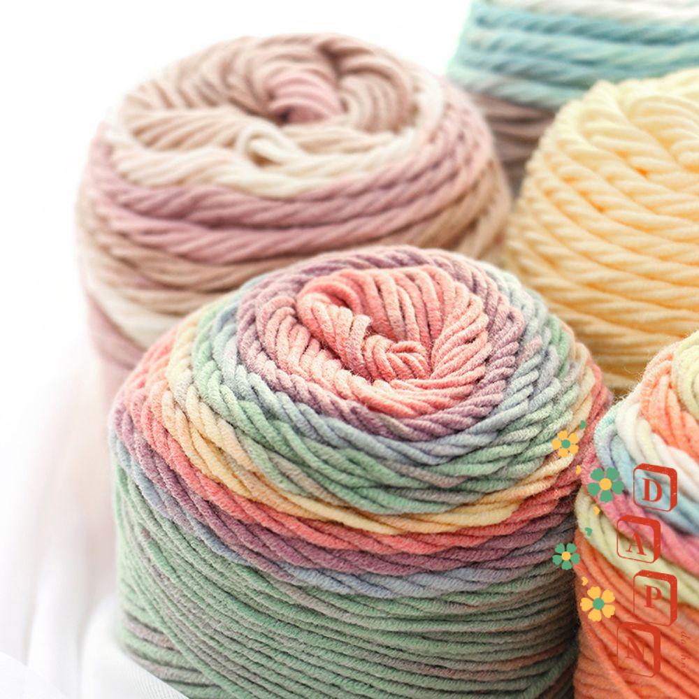 Daphne Cuộn Len Đan Móc 100G Màu Cầu Vồng Chất Liệu Mềm Mại Dùng Để Đan Áo Quần / Khăn Choàng Sofa