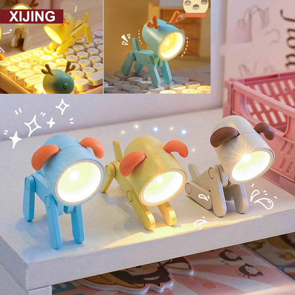 Đèn LED Đọc Sách Mini Hình Chú Chó Dễ Thương Có Thể Gấp Gọn Tiện Dụng