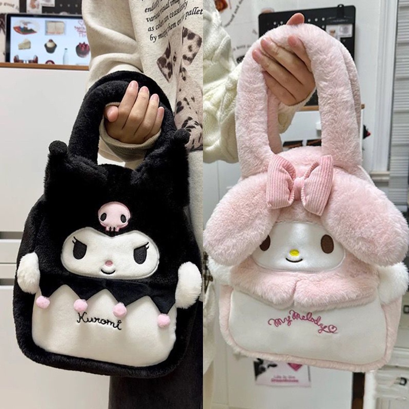 Túi Xách Tay Sức Chứa Lớn In Hình Sanrio Kuromi Dễ Thương Phong Cách Lolita Nhật Bản
