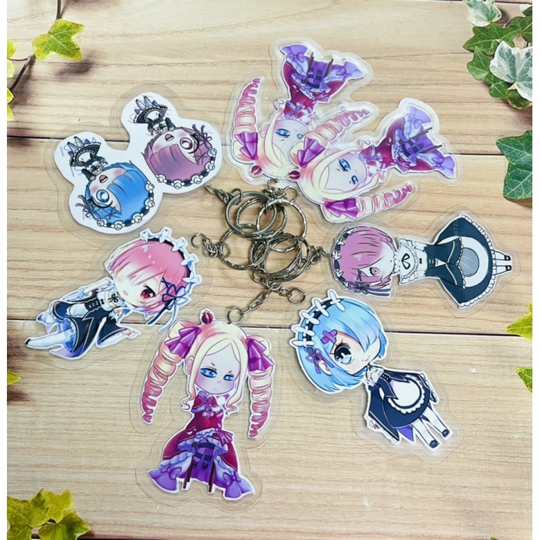 Móc khoá Re zero Ramrem 3 móc khác nhau / Móc treo anime Re Zero Ramrem