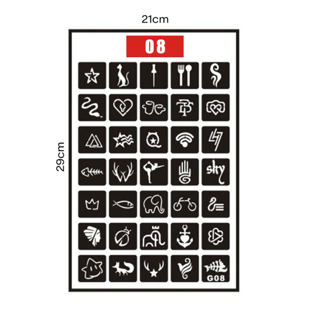 Timekey Khuôn Vẽ Hình Xăm Họa Tiết Nhỏ Đơn Giản Tự Dính G4K9