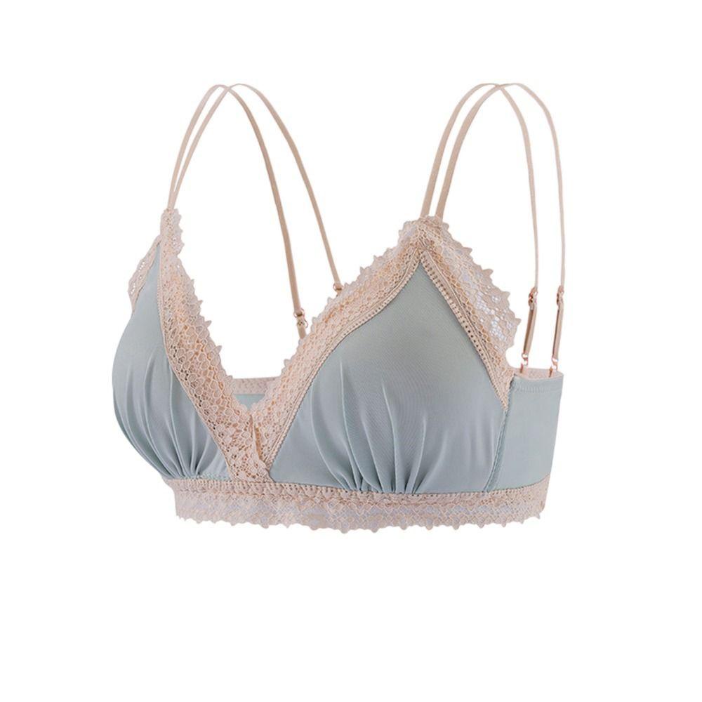 QQMALL Áo Lót Nâng Ngực Bằng Satin Màu Sắc Đơn Giản Cho Nữ