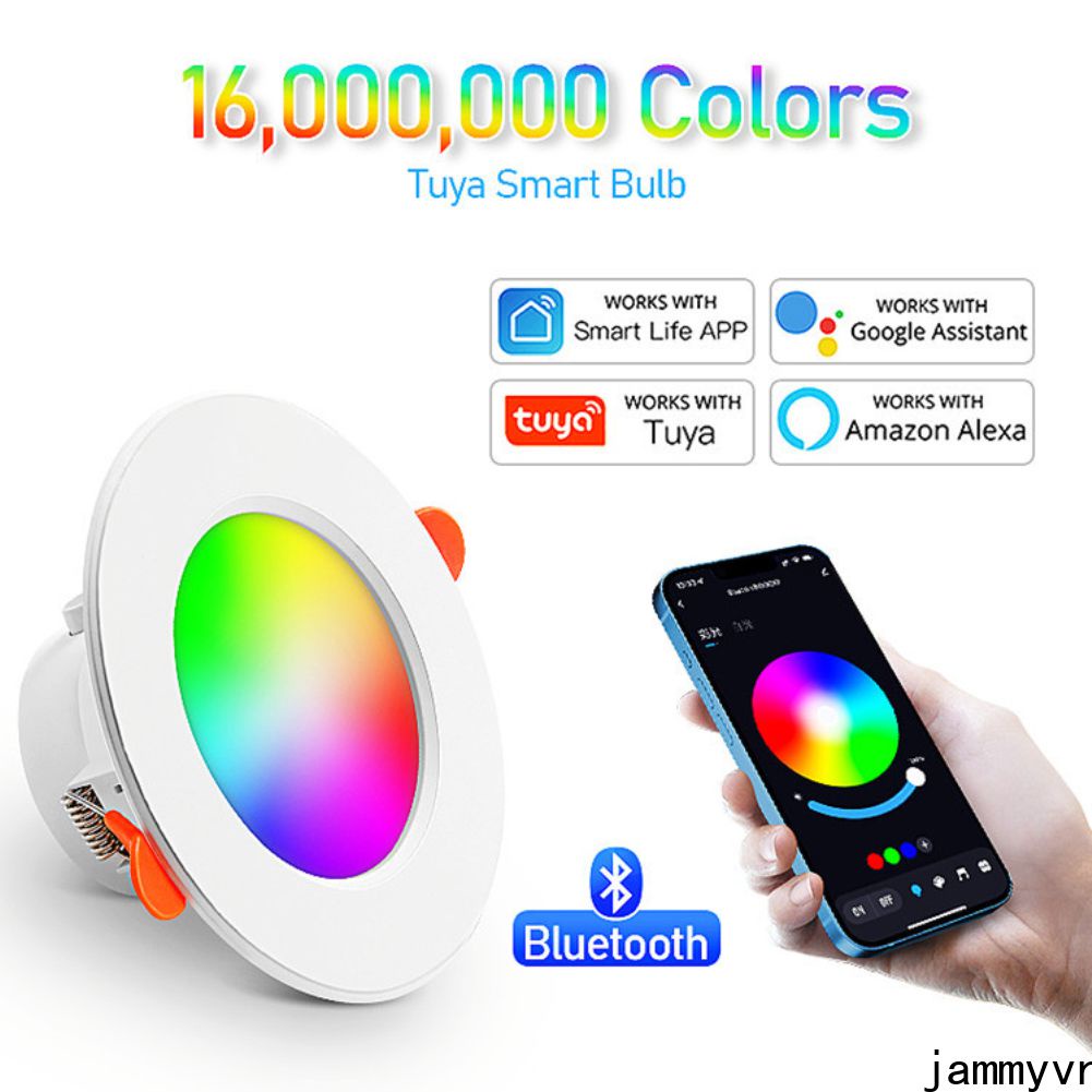 Jammy Đèn Âm Trần Tương Thích Bluetooth Đèn Led Chiếu Điểm Nhiều Màu Đèn Âm Trần Tròn Đèn Nhà Thông Minh Đèn Âm Trần Có Thể Điều Chỉnh Độ Sáng Rgb 110V 220V