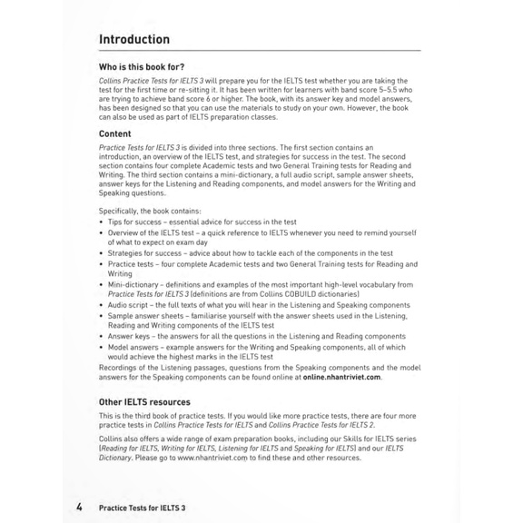 Sách Collins - Practice Tests For Ielts 3