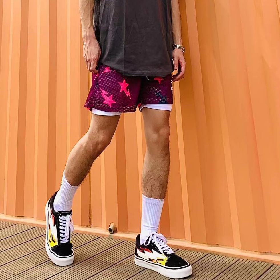 Eric Emanuel EE Quần Short Thể Thao Giả Hai Mảnh Dài Đến Đầu Gối Nhanh Khô Phong Cách Đường Phố Mỹ