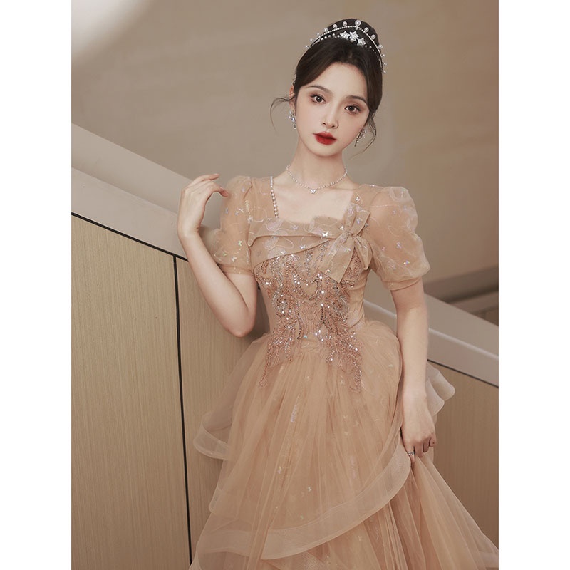 Đầm Dạ Hội Dáng Dài Phong Cách Pháp Thời Trang Sang Trọng Cho Nữ