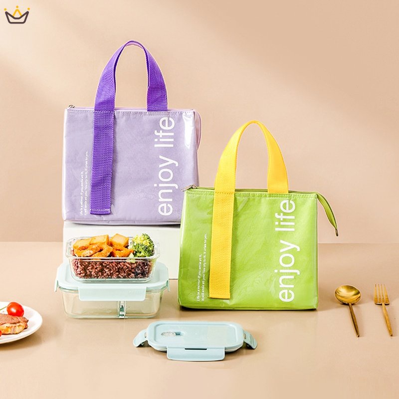 Túi Đựng Cơm Trưa Bằng Vải Oxford Dày Dặn Da PU Chống Thấm Nước Tiện Dụng Mang Theo Du Lịch Dã Ngoại