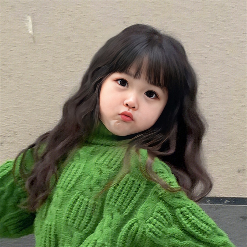 Bộ Tóc Giả Dài Xoăn Đính Hạt Ngô Lông Xù Cho Bé Gái