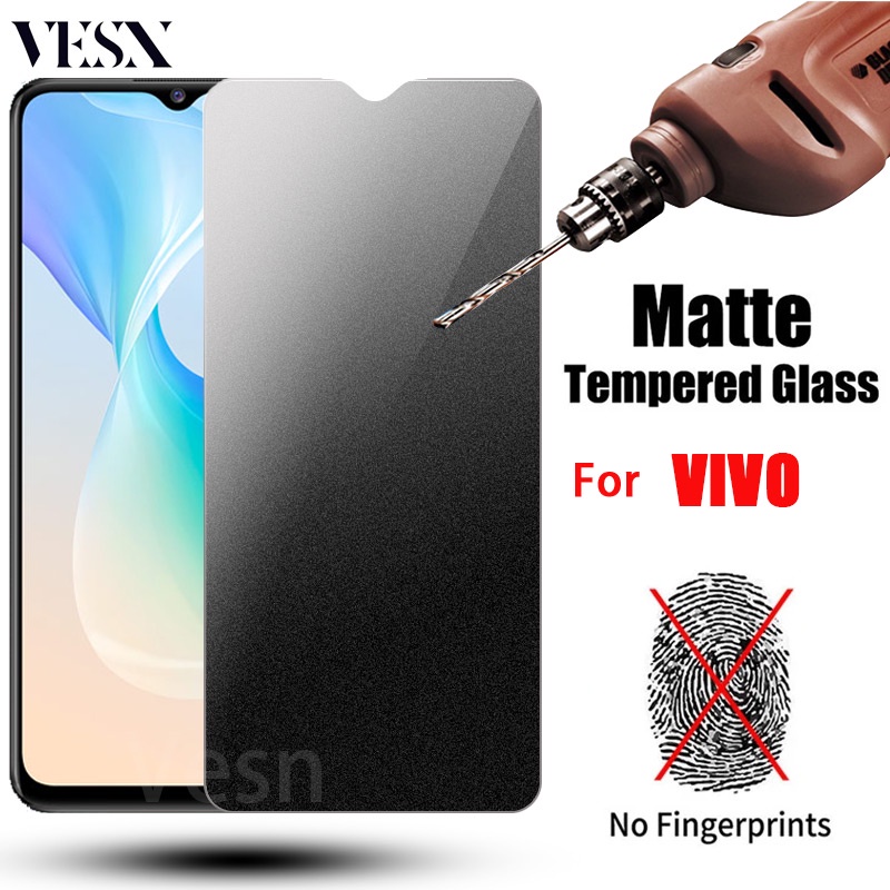 Kính cường lực chống vân tay mồ hôi màu nhám Cho VIVO Y36 Y77 Y76 Y35 Y22 Y22s Y02s Y02 Y02t Y02A Y15s Y15a Y16 Y73 Y33T Y33s Y21 Y21s Y21T Y55 Y20 Y20s Y20g Y20g Y12s Y12a Y11s 5G 4G 2023
