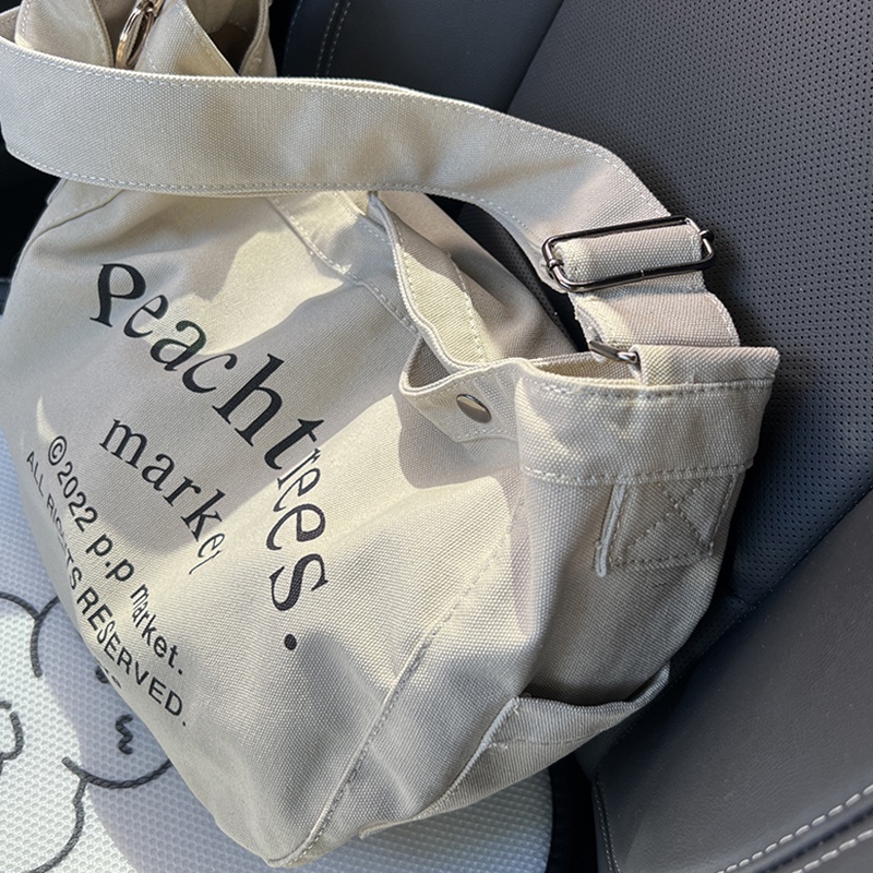 Túi Xách canvas Sức Chứa Lớn Phong Cách retro Mỹ Thời Trang Dành Cho Nữ