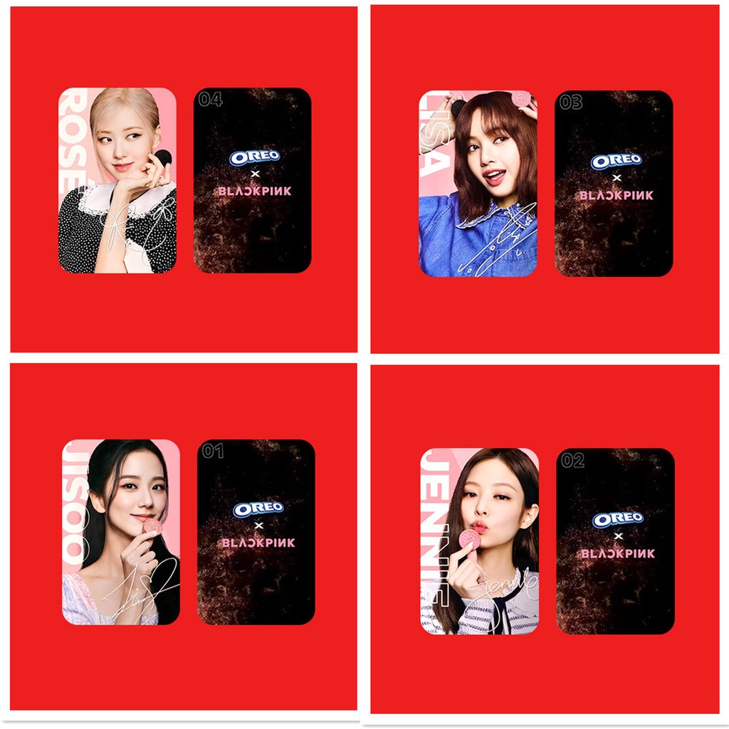5 Cái / bộ BP OREO Ad Photocards JENNIE JISOO LISA ROSE Lomo Cards BP Kpop Bưu Thiếp