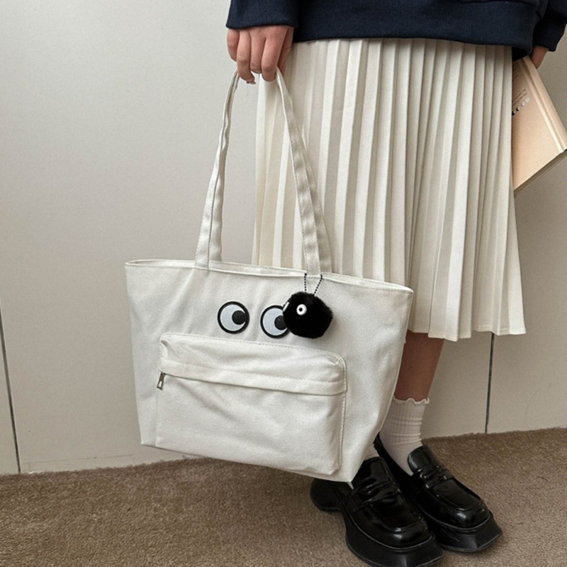 Túi Xách Tay Bằng Vải Canvas In Hình Hoạt Hình Dành Cho Nữ