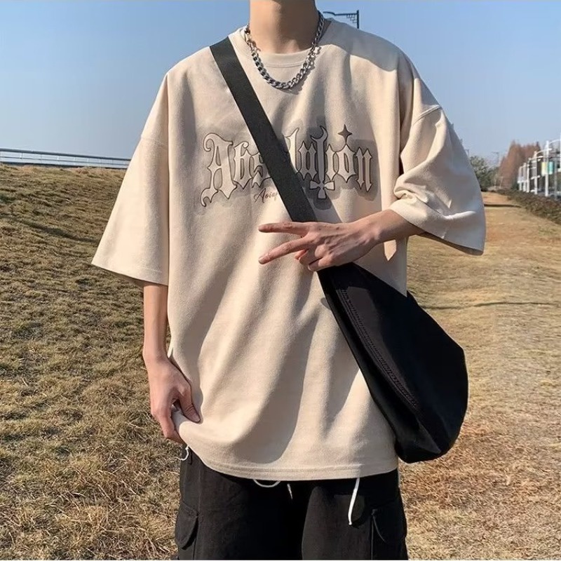 M-8XL áo phông nam big size Áo Thun cotton oversize Tay Ngắn Cổ Tròn In Chữ graffiti Nâng Cao Cho Nam