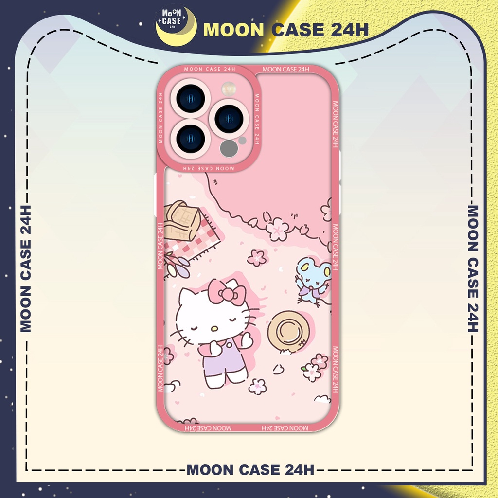 Ốp lưng iphone MOON CASE 24H Mèo Hello Kitty Ngủ Cute ip 8/x/xs/xs max/11/12/13/14pro/plus/promax