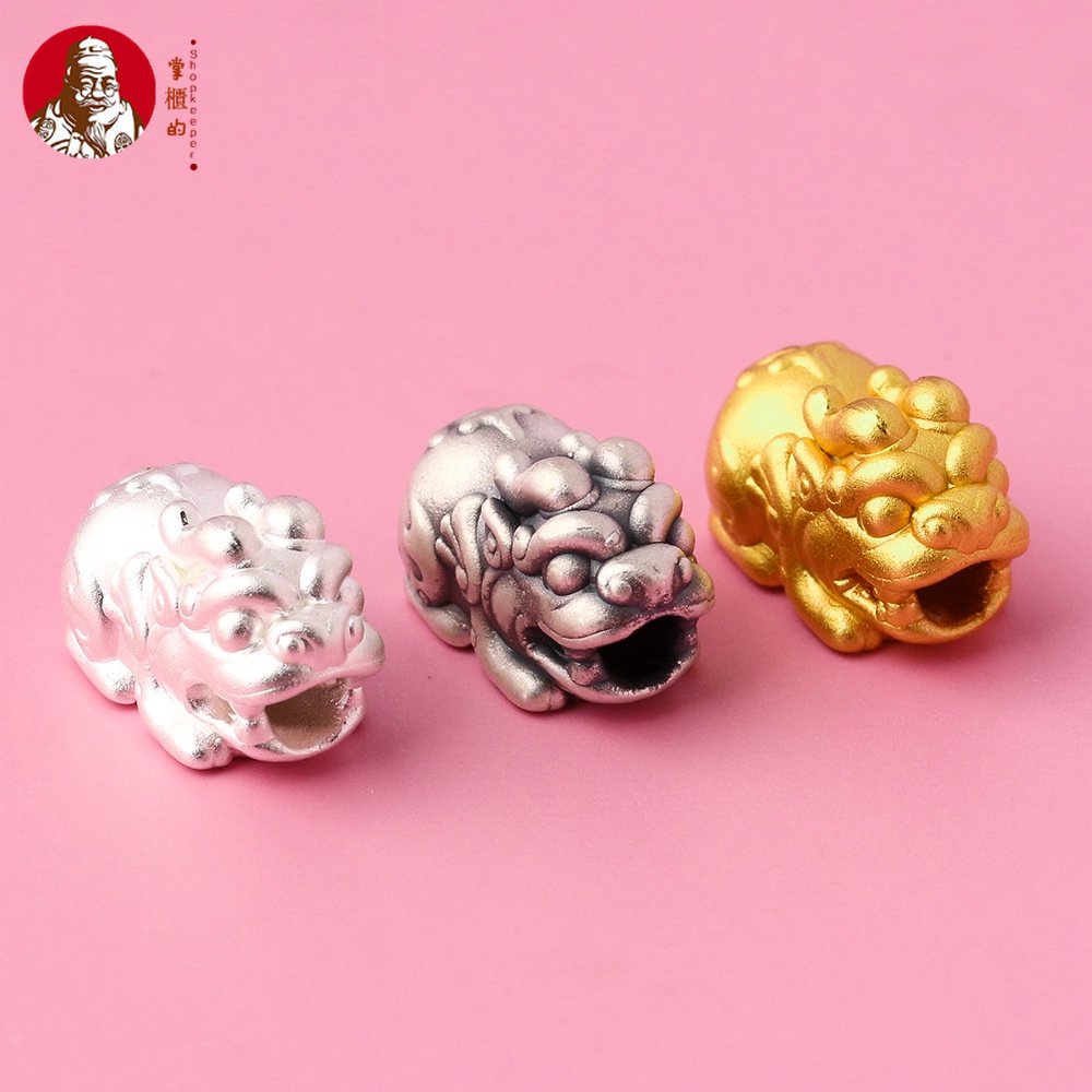 Hạt Xỏ Lỗ Cứng 3D Màu Bạc / Vàng Kim / Bạc Làm Vòng Tay Handmade DIY S999