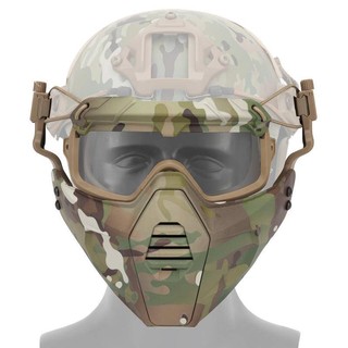 WoSporT Multi-dimensional Split Tactical Combination Cycling Mask Set Film and Television Paintball Exercise Props Outdoor Equipment Camouflage