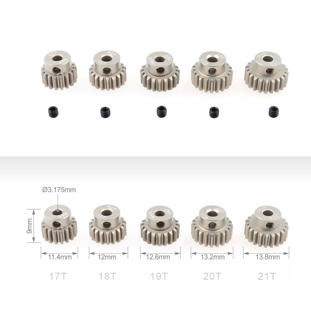 Trục Bánh Răng Kim Loại M0.6 3.175mm 13T 14T 15T 16T 17T 18T 19T 20T 21T 22T 23T 24T 25T 26T 27T 28T 29T 30T 31T 32T 33T 1 / 10