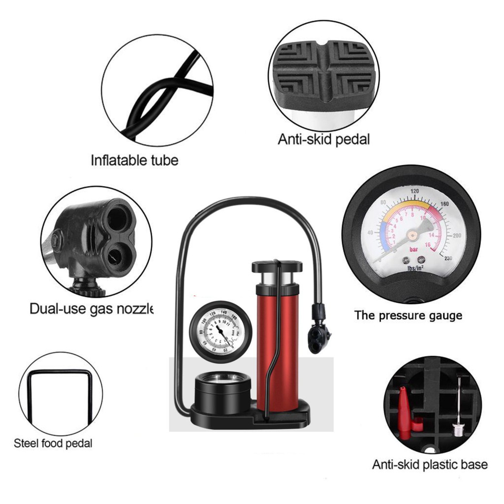 Bơm xe máy đạp chân mẫu 2023