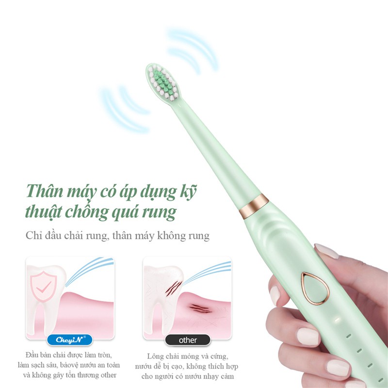 Bàn Chải Đánh Răng Điện 3 Trong 1 Làm Trắng Với Kỹ Thuật Sóng Siêu Âm