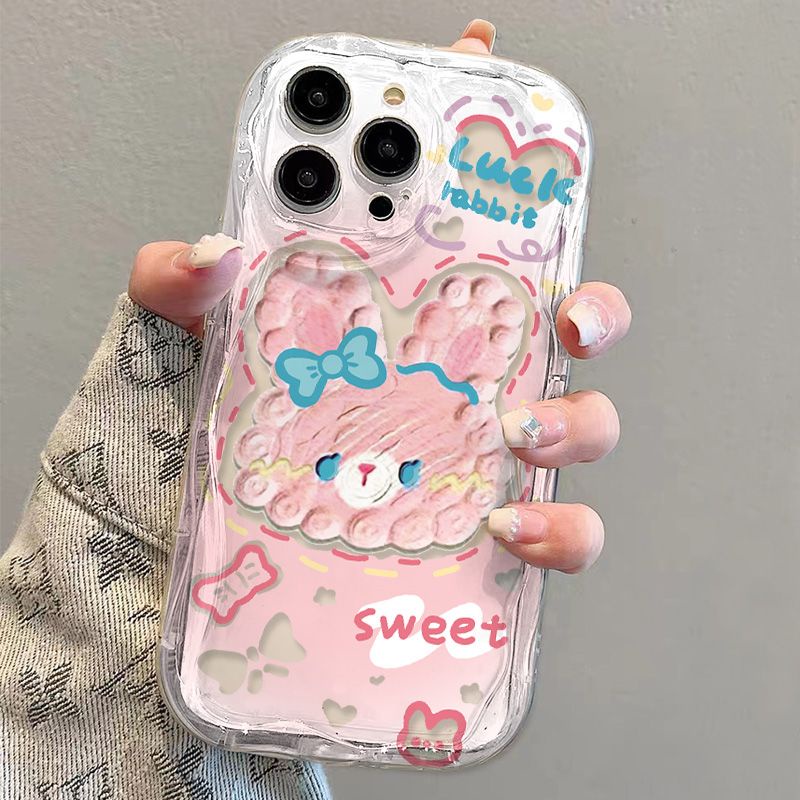 ✅Ốp Điện Thoại Mềm Trong Suốt Chống Sốc Có Kẹp Tóc Xanh Dương Cho iPhone14 / 13promax 12 / 11 7 / 8p xs / r