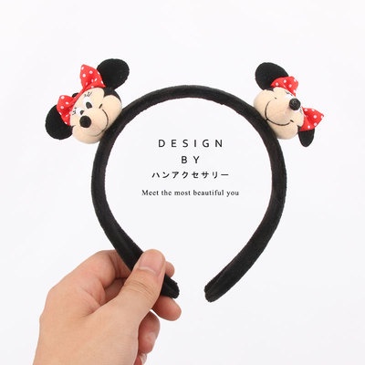 Disney Băng Đô Cài Tóc Hình Chuột Mickey Minnie Bằng Lông Nhung Dễ Thương Xinh Xắn