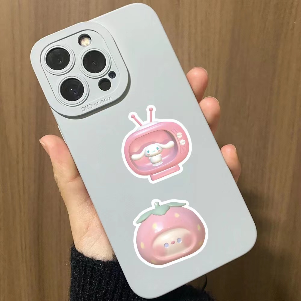 3D Pink Stickers Miếng Dán 3D Màu Hồng Dễ Thương Chống Thấm Nước Dùng Trang Trí Laptop / Điện Thoại