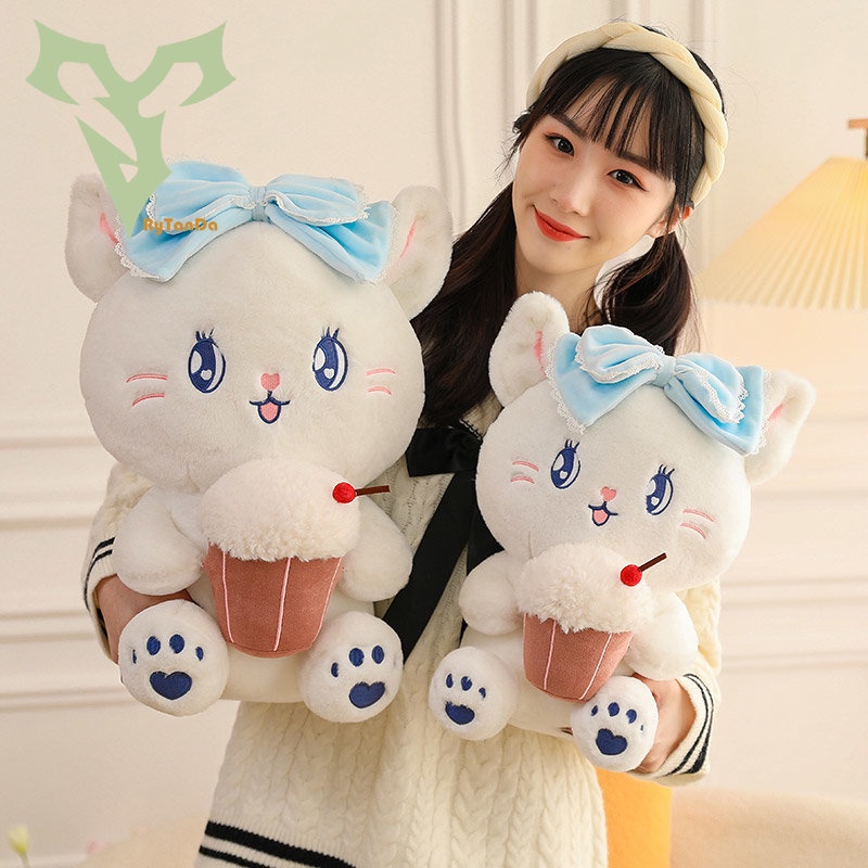 Đồ chơi nhồi bông Hình Mèo Đeo Nơ Mềm 25CM