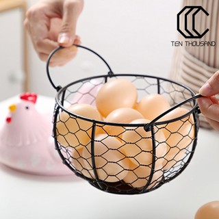 [TT]☼Egg Storage Basket Chicken Shape Decoration Iron Anti-slip Egg Storage Container for Kitchen
