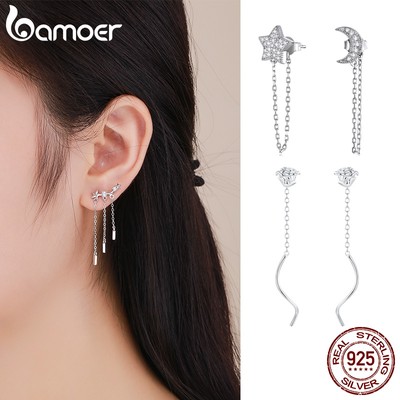 Bông Tai Bamoer Bạc 925 Mặt Dây Chuyền Tai Nữ Bé Gái Trang Sức Thời Trang