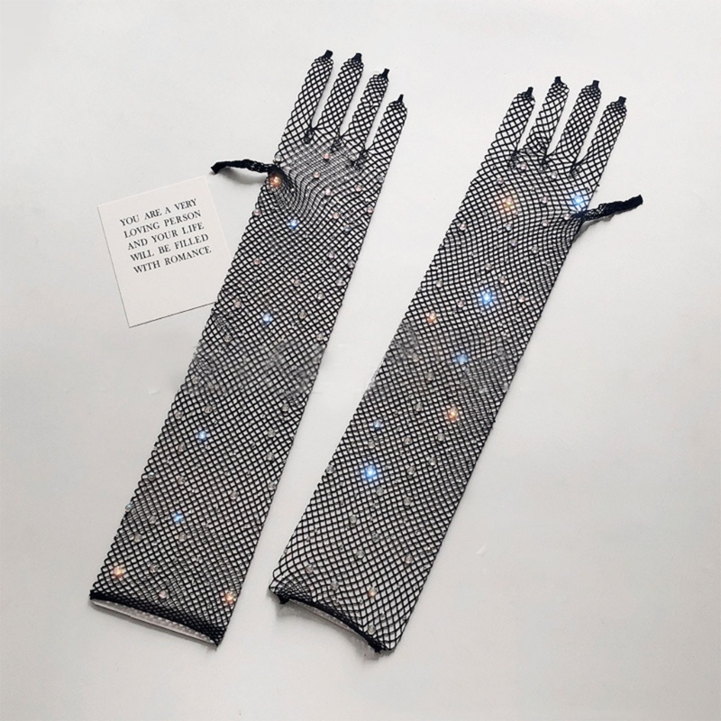 1 Đôi Găng Tay Đính Đá Thời Trang Dành Cho Nữ