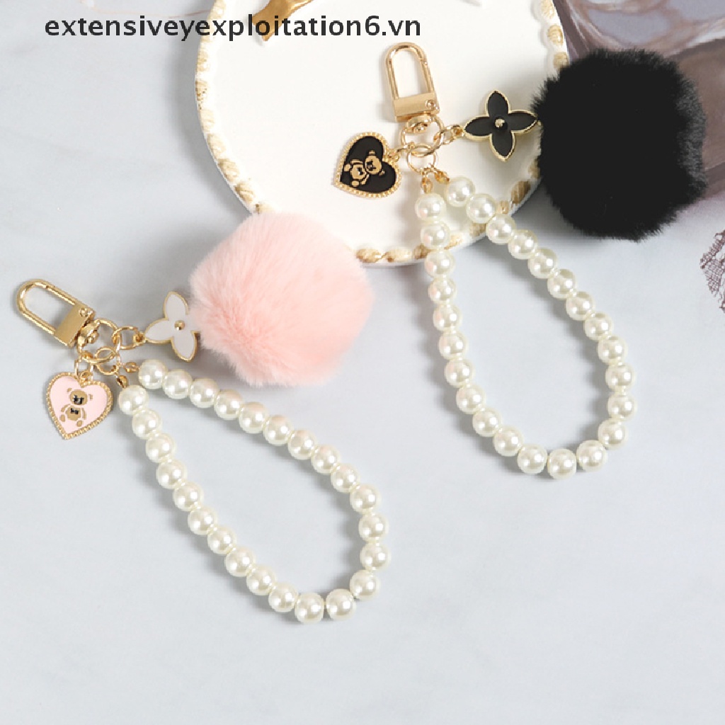 [EE] Ins Móc Khóa Hình Gấu Hồng Đen Đáng Yêu Dành Cho Nữ