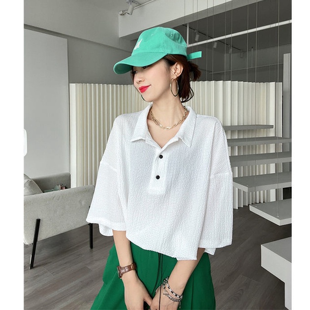 Áo polo Plus Size Dáng Rộng Thời Trang Mùa Hè Cho Nữ