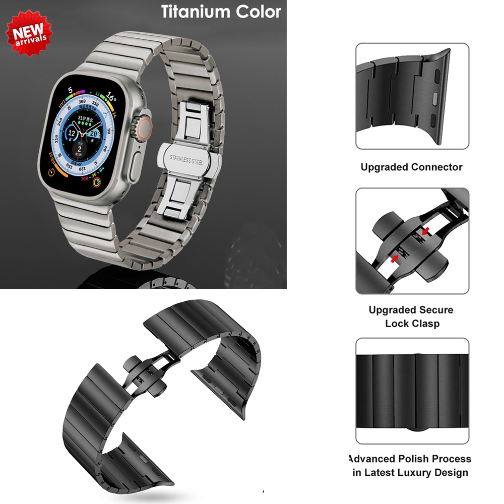 Dây Đeo Inox Cho Đồng Hồ Thông Minh Apple iWatch Ultra 49mm Series 8 7 SE 6 5 4 3 2 1 45mm 41mm 44mm 40mm 42mm 38mm