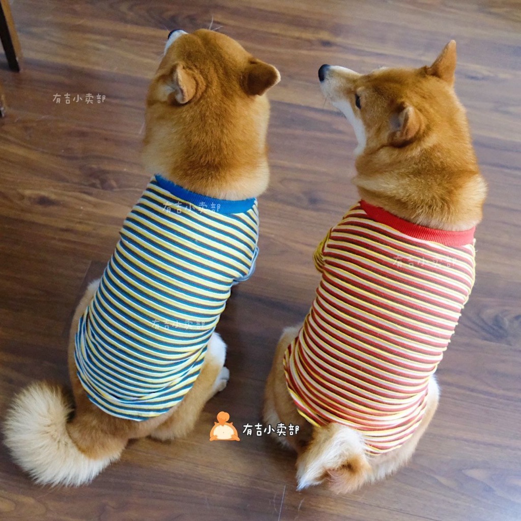 Áo Thun Tay Ngắn Họa Tiết Sọc Ngang Mùa Thu Kích Thước Vừa Và Nhỏ Cho Thú Cưng Chó Mèo Phong Cách Mới