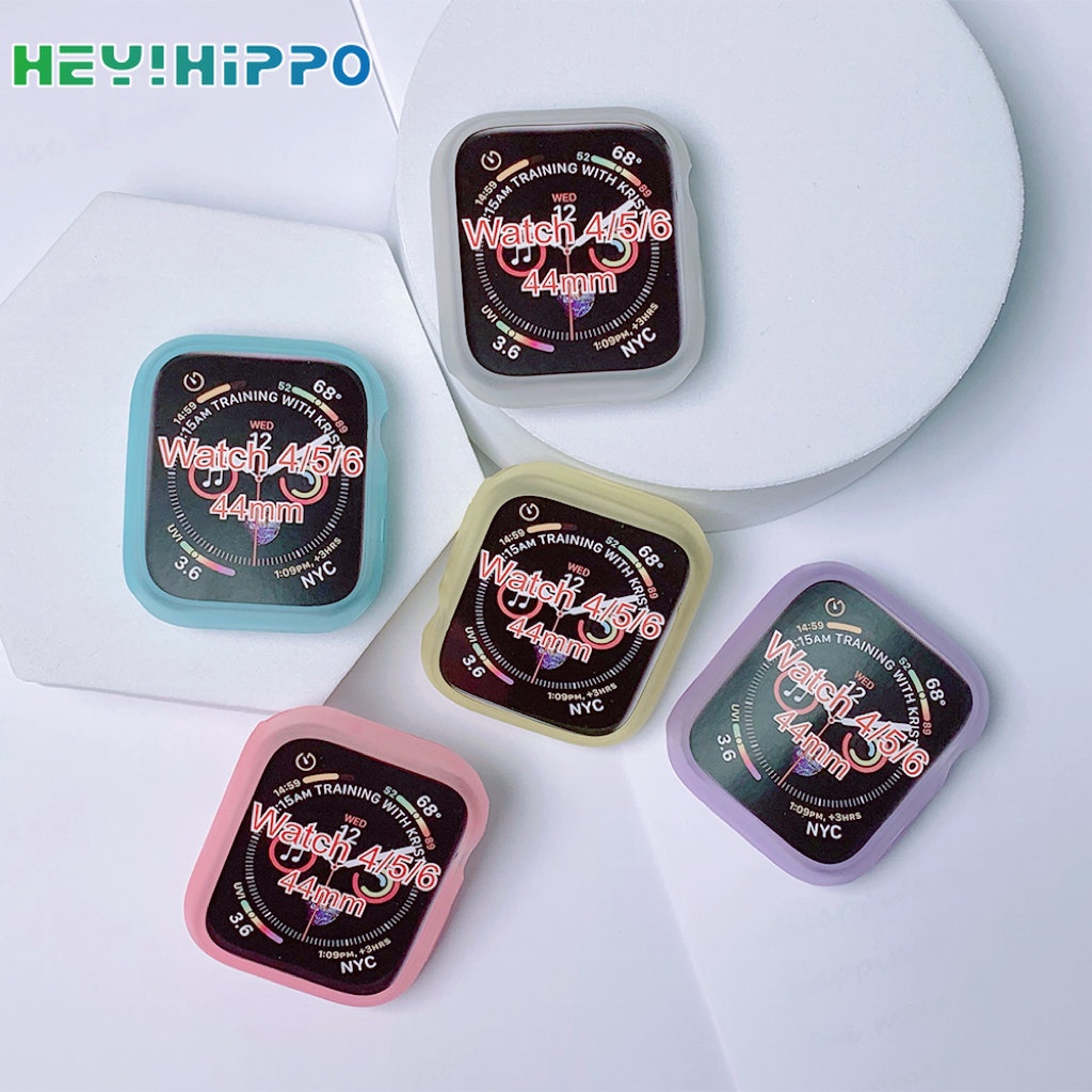 Ốp Bảo Vệ Bằng silicone Mềm Chống Rơi Phát Sáng Ban Đêm Cho iwatch 45 / 44 / 42 / 41 / 40 / 38mm series 8 / 7 / 6 / SE / 5 / 4