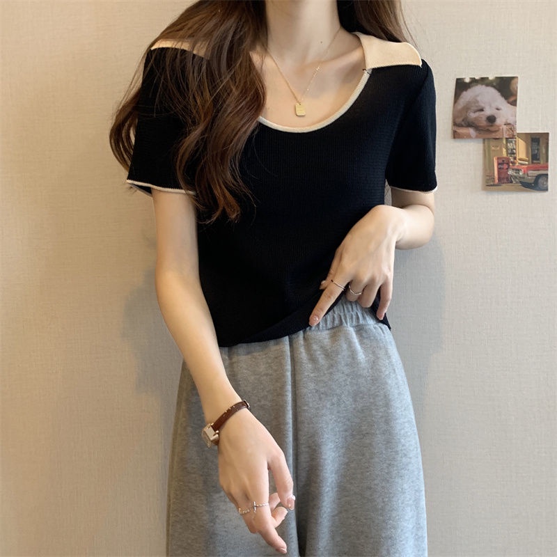 COZOK Áo polo Tay Ngắn Dáng Ôm Thời Trang Cho Nữ