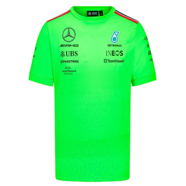 Bộ Quần Áo Đua Xe F1 + Áo Thun Tay Ngắn Unisex In Logo Mercedes AMG Petronas Team F1 2023
