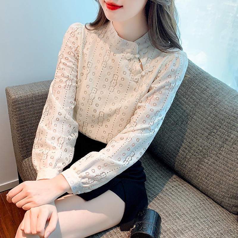 Áo Ren Tay Dài Cài Nút Phong Cách Trung Hoa Cổ Điển Thời Trang Xuân Thu Cho Nữ