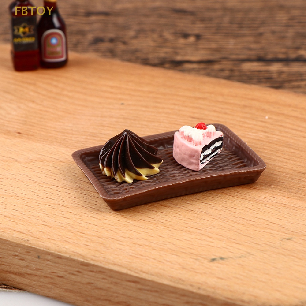 Set 2 Khay Đựng Bánh / Món Tráng Miệng / Món Tráng Miệng Mini Tỉ Lệ 1 / 12 Trang Trí Nhà Búp Bê
