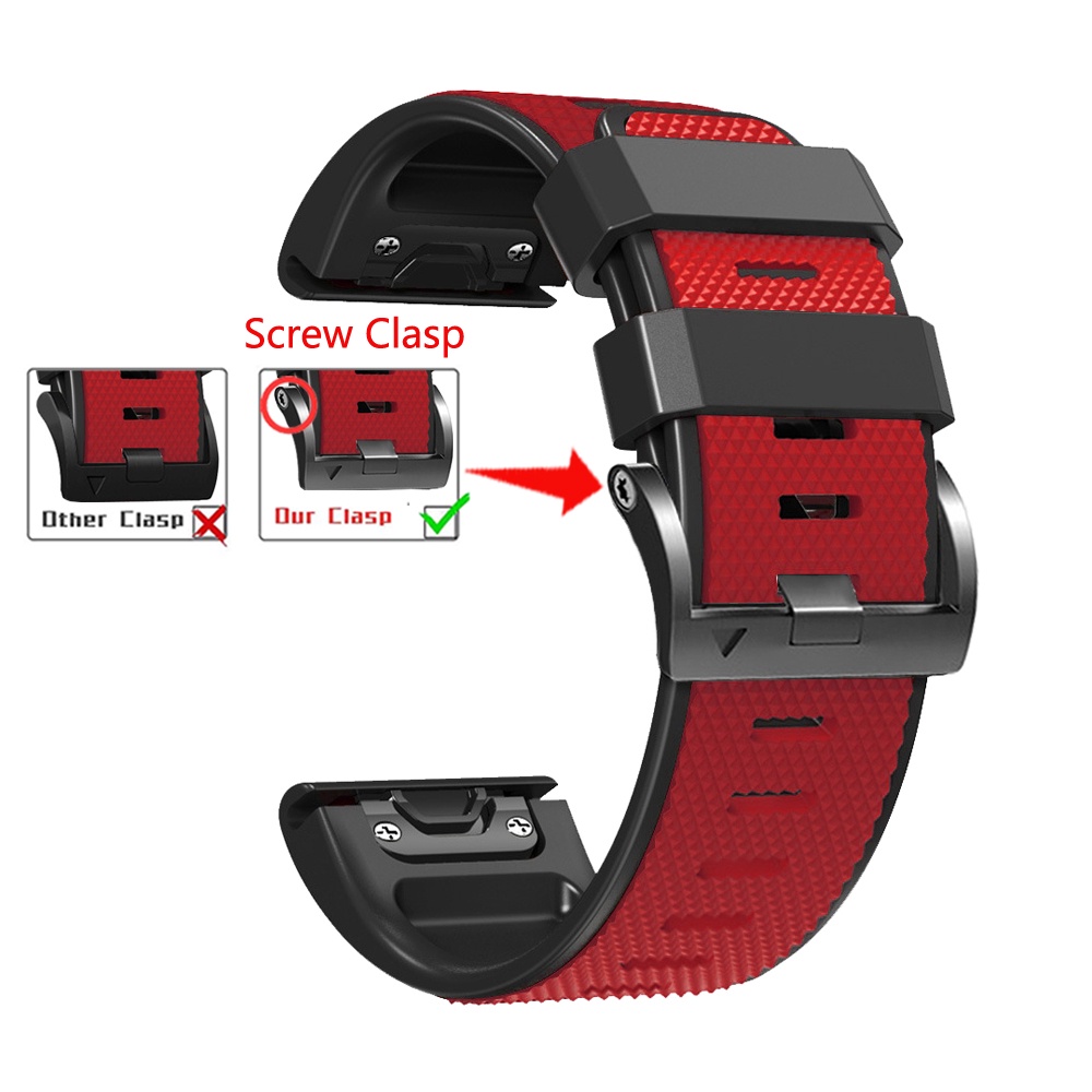 Dây Đeo Silicon 22mm 26mm Cho garmin fenix 7x 7 6x 6 pro 5x 5 plus 3 3hr 2 approach s70 s62 s60