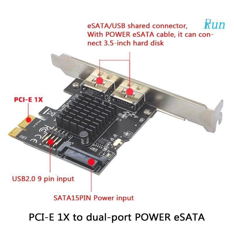 Thẻ Mở Rộng pci-e e to Power eSATA USB PCE2EAT-A01 Model ASM1061 Hỗ Trợ AHCI1.0 Chế Độ Và IDE