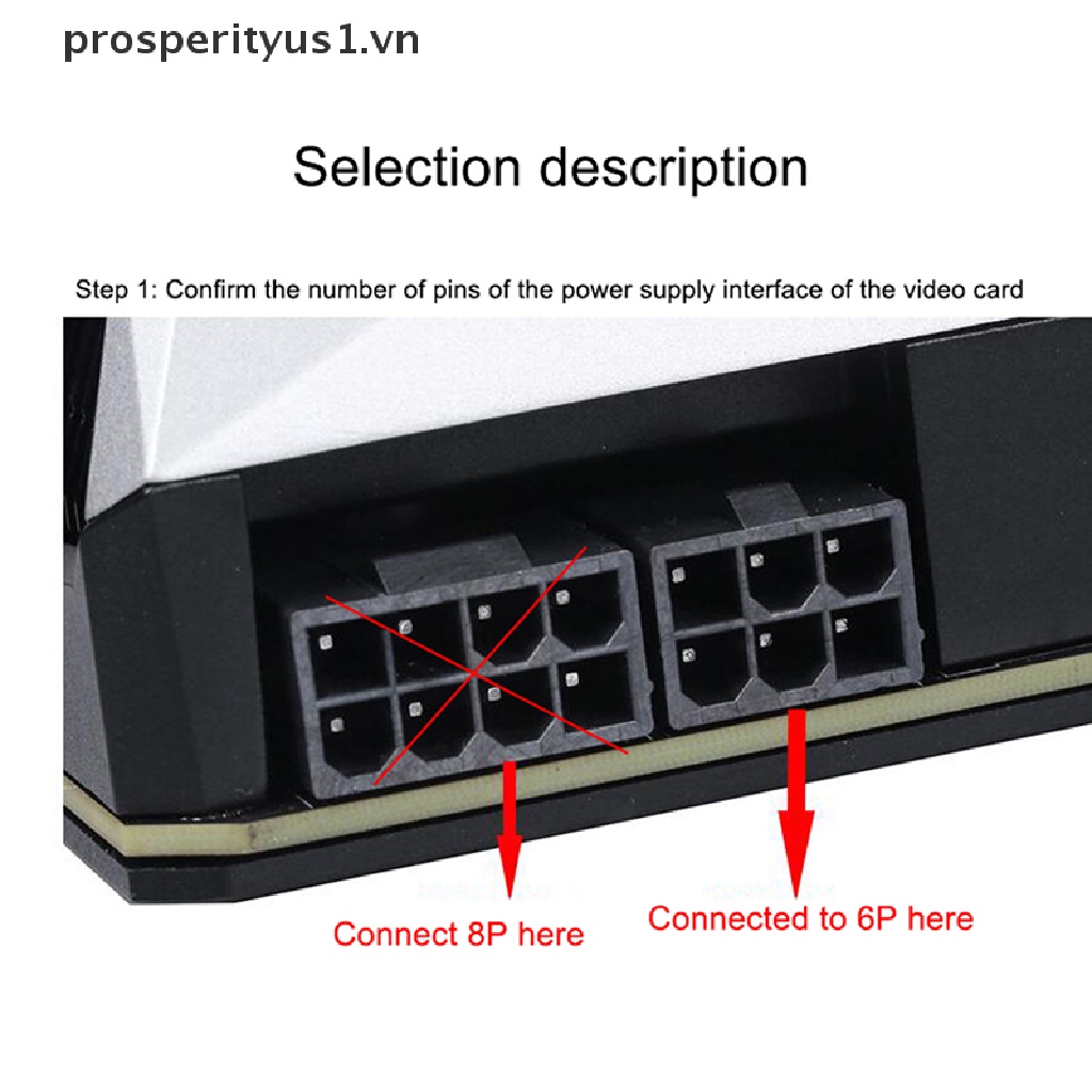 Bảng Mạch Chuyển Đổi Nguồn Điện ATX GPU VGA PCIe 6Pin U Sang 180 Độ prosperityus1