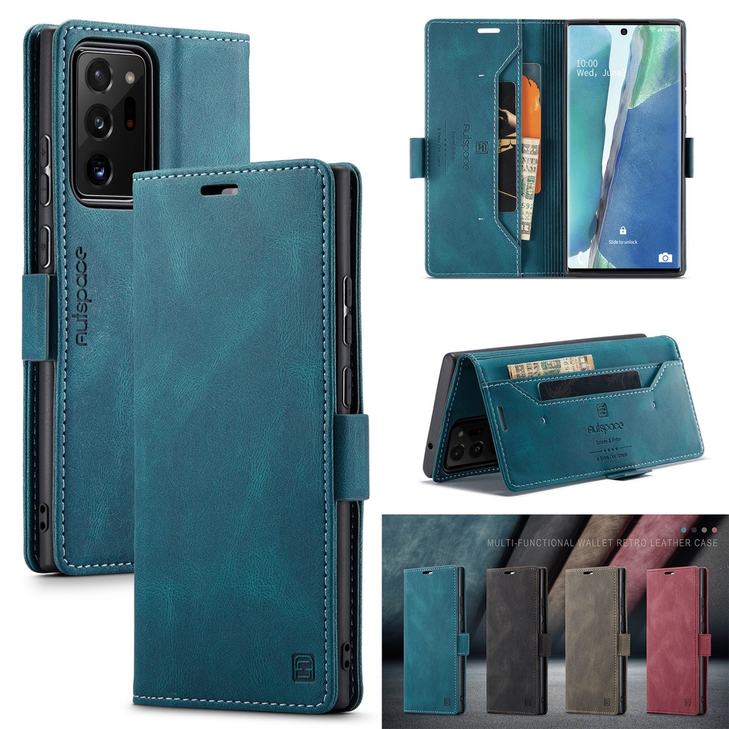 Bao Da Điện Thoại Dạng Ví Nắp Lật Nam Châm Có Ngăn Đựng Thẻ Chống Trộm Cho Samsung Note 20 Ultra Note 10 + M33 M53 M31