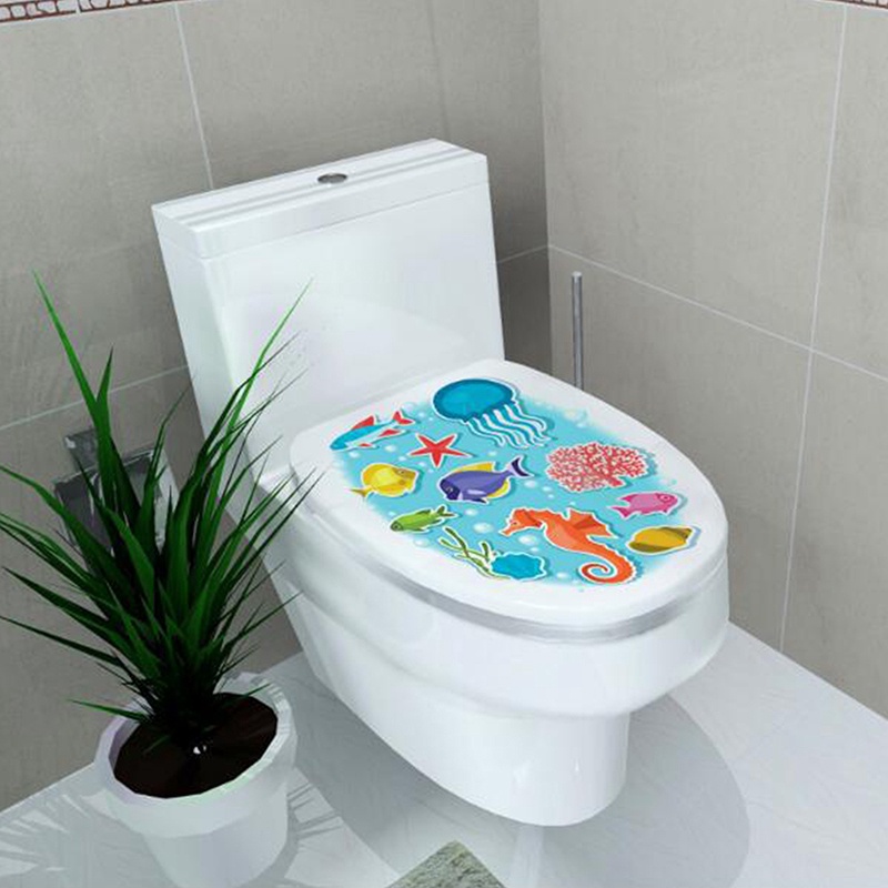 Đề Can 3D Dán Nắp Bồn Cầu Chống Nước Có Thể Tháo Gỡ Trang Trí Nhà Tắm