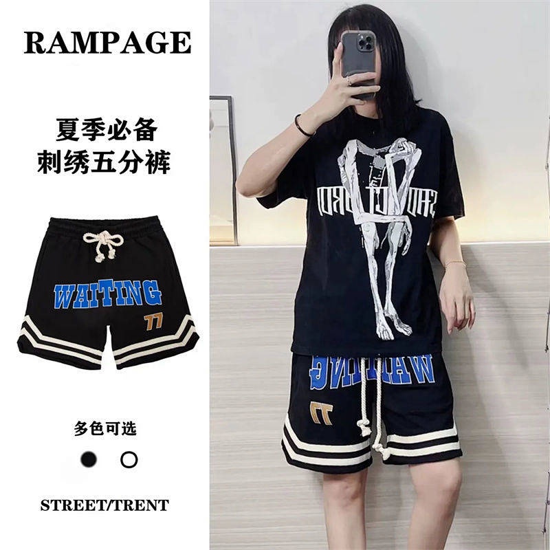 Quần short bóng rổ Hiphop thêu chữ Mỹ cho nữ sinh mặc mùa hè