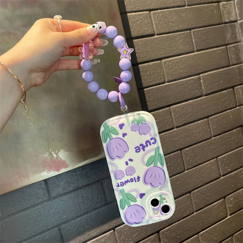 Ốp Điện Thoại Hình Hoa Tulip Màu Tím Có Đệm Khí Cho Iphone 14 13 12 11 Mini Pro Max Plus X XS XR XSMAX 8 7 6 6S Plus